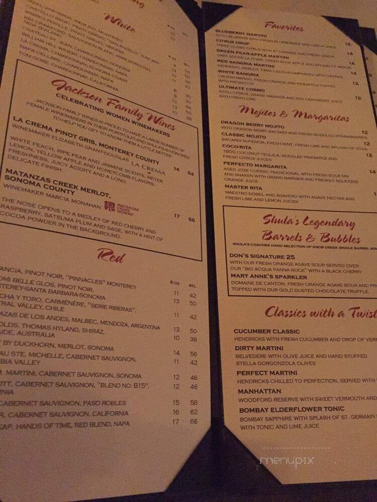 Shula's America's Steak House - Richmond, VA menu_pic