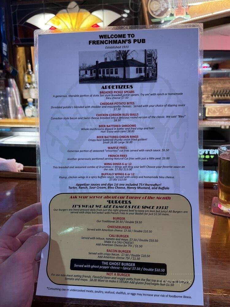 Frenchman's Pub - Richfield, MN menu_pic