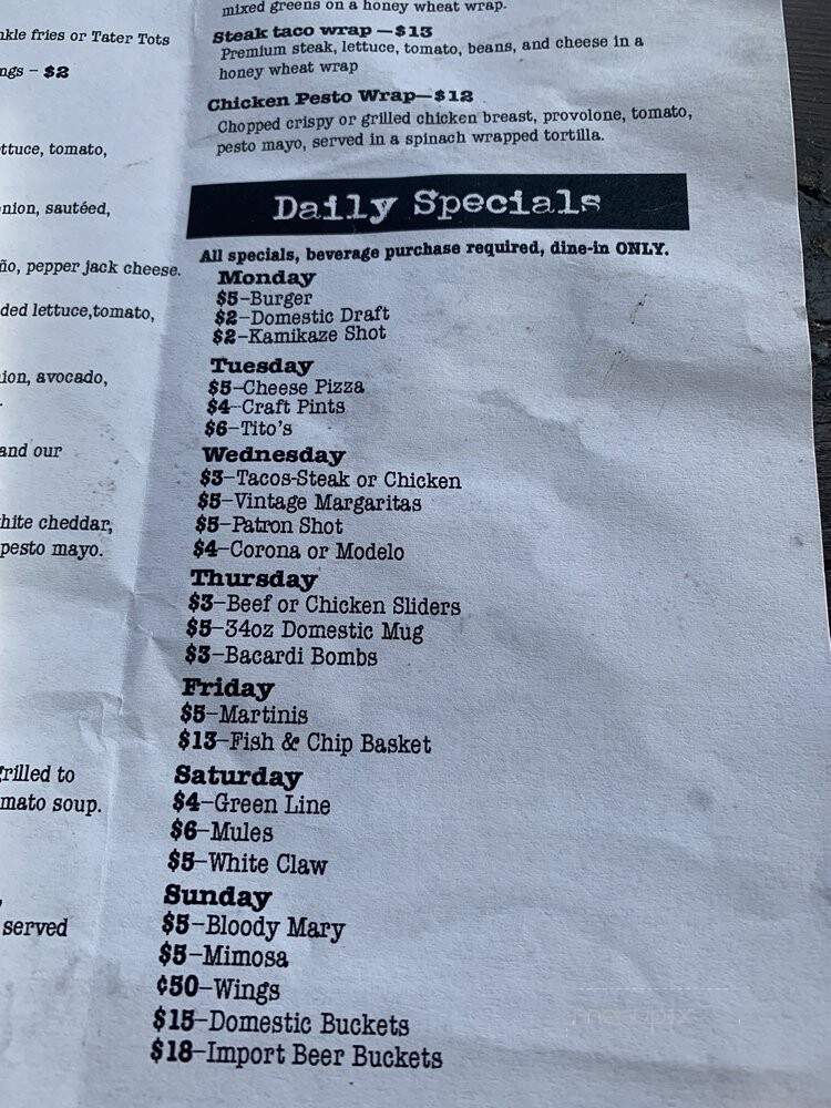 Vintage Lounge - Chicago, IL menu_pic