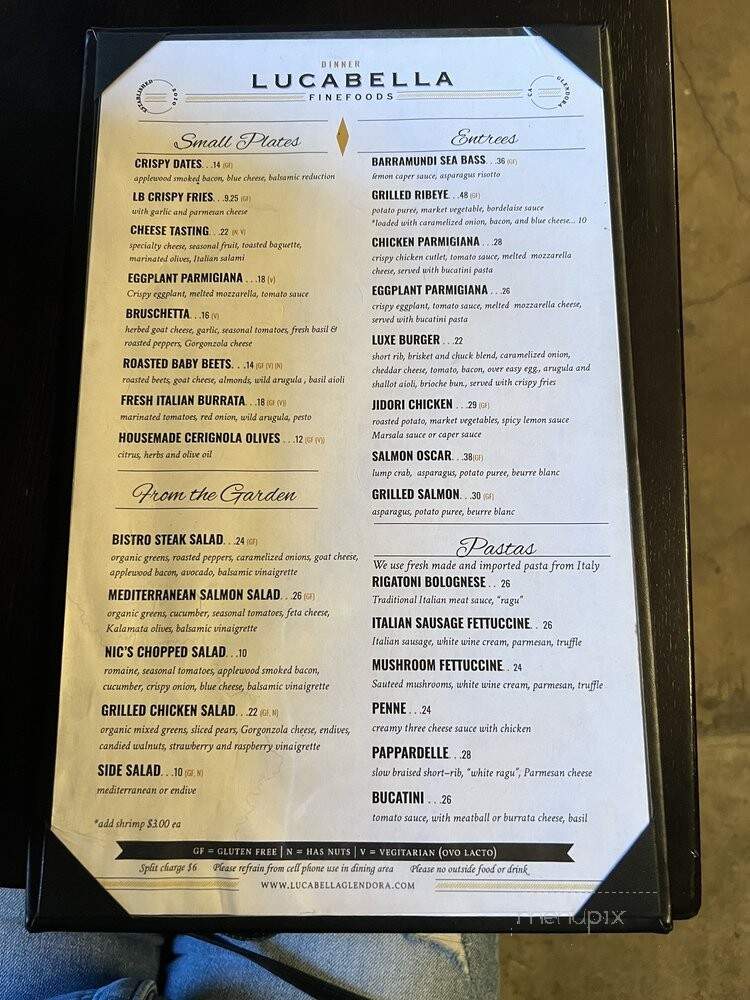 LucaBella Fine Foods - Glendora, CA menu_pic