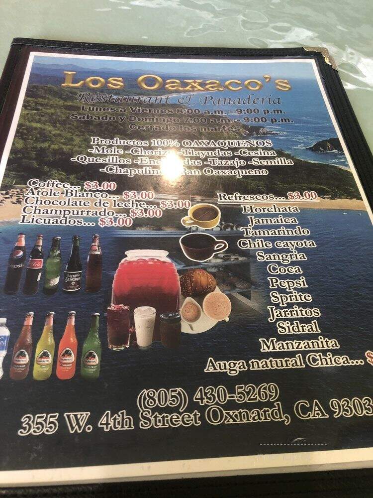 Oaxaco - Oxnard, CA menu_pic