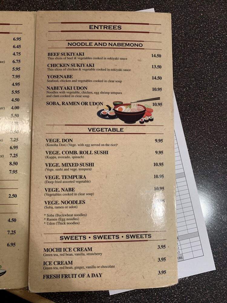 Sakana - Washington, DC menu_pic