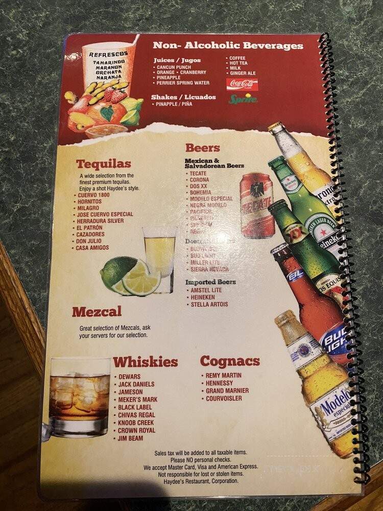 Haydee's - Washington, DC menu_pic