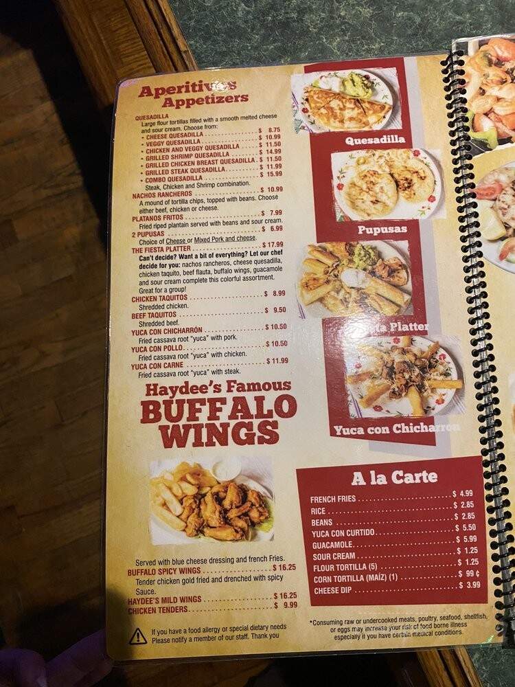 Haydee's - Washington, DC menu_pic