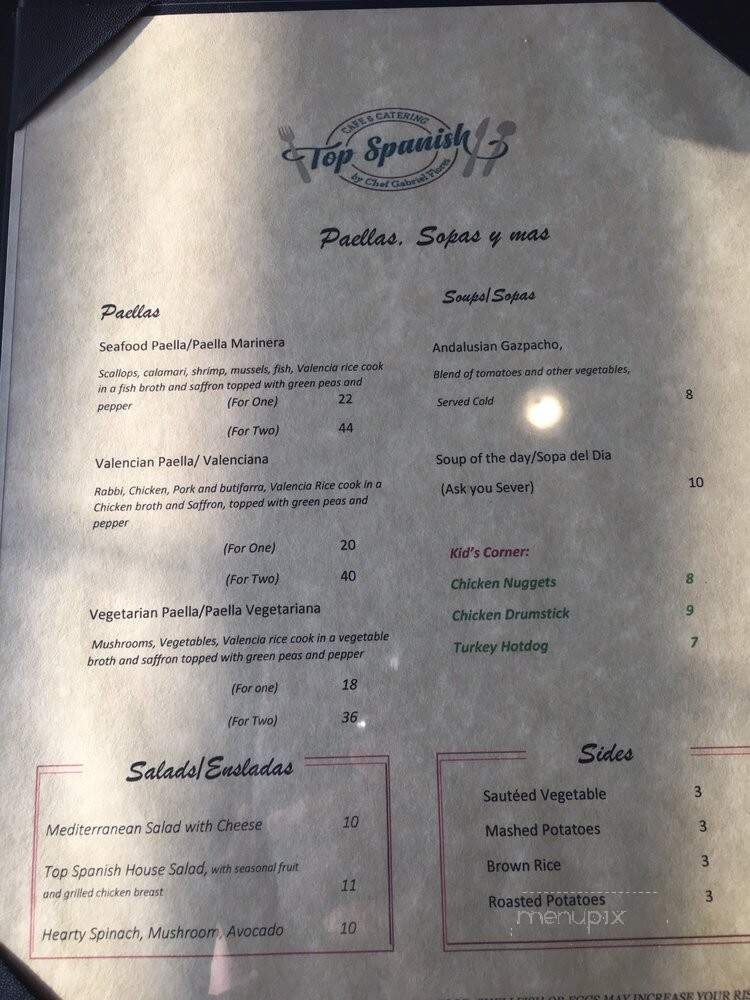 Top Spanish Cafe - Washington, DC menu_pic