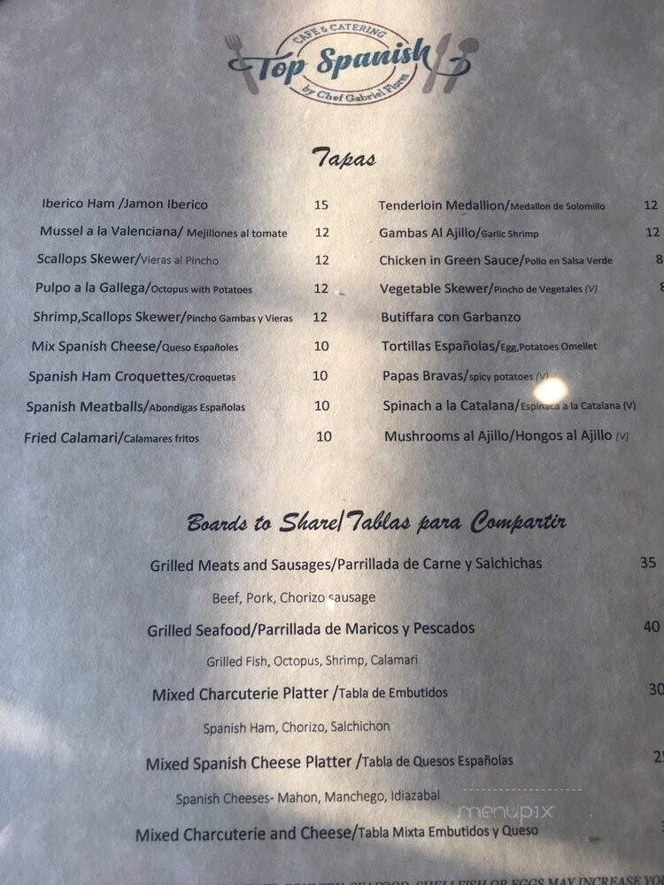 Top Spanish Cafe - Washington, DC menu_pic