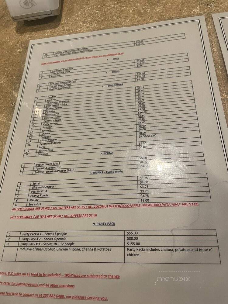 Teddy's - Washington, DC menu_pic