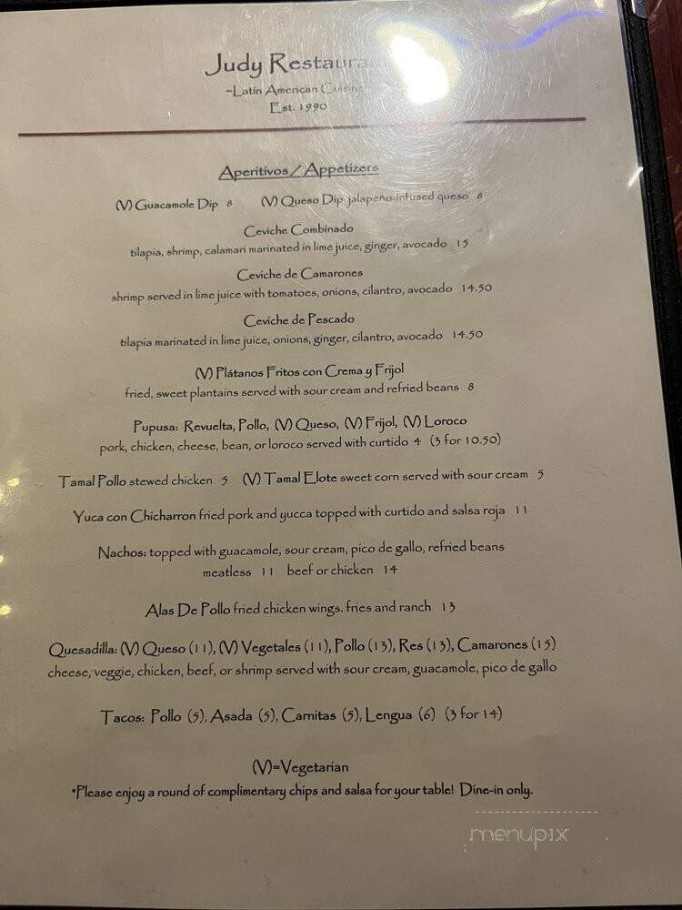 Restaurant Judy - Washington, DC menu_pic