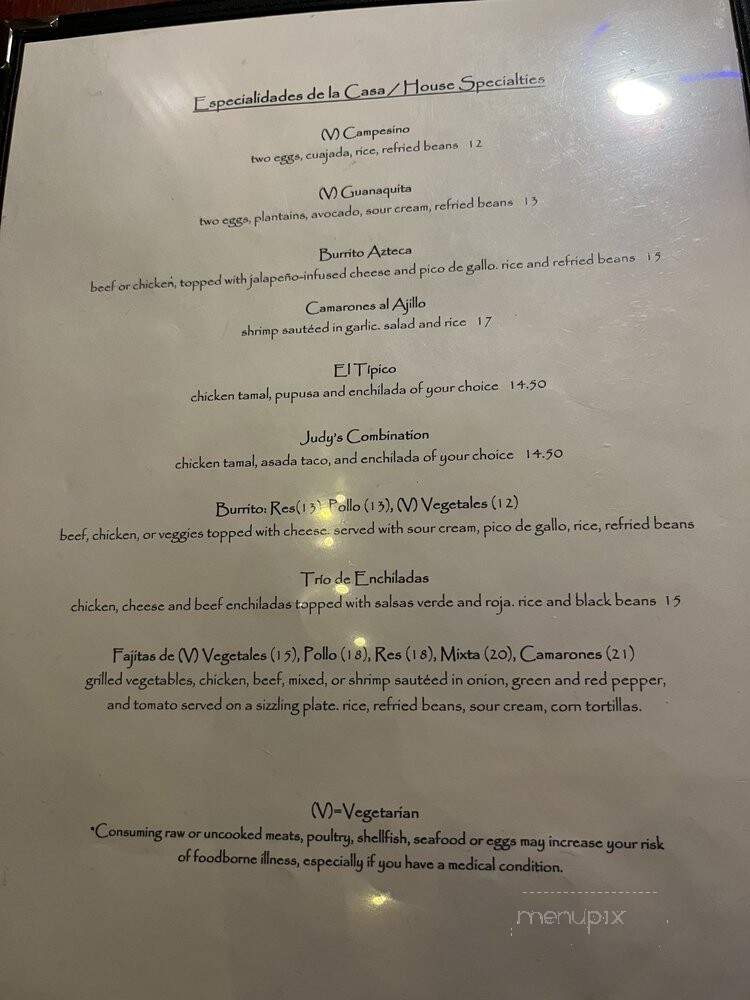 Restaurant Judy - Washington, DC menu_pic