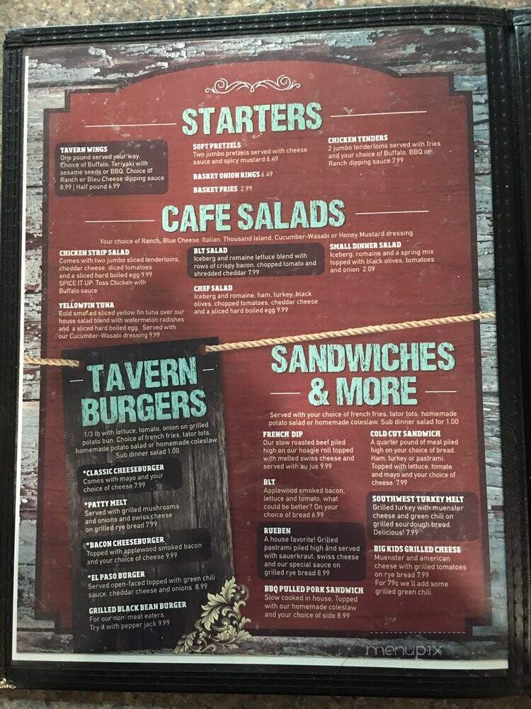 Timberline Tavern - Flagstaff, AZ menu_pic