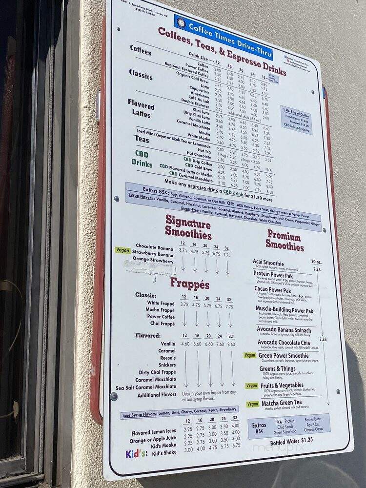 Coffee Times - Tucson, AZ menu_pic