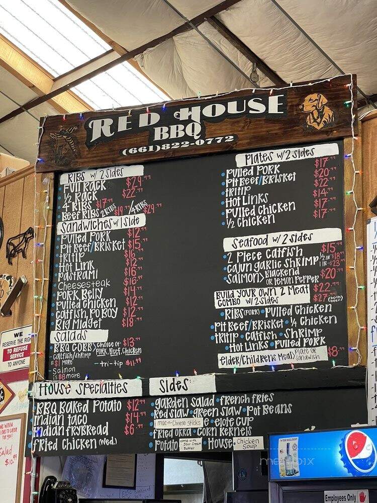 Red House BBQ - Tehachapi, CA menu_pic