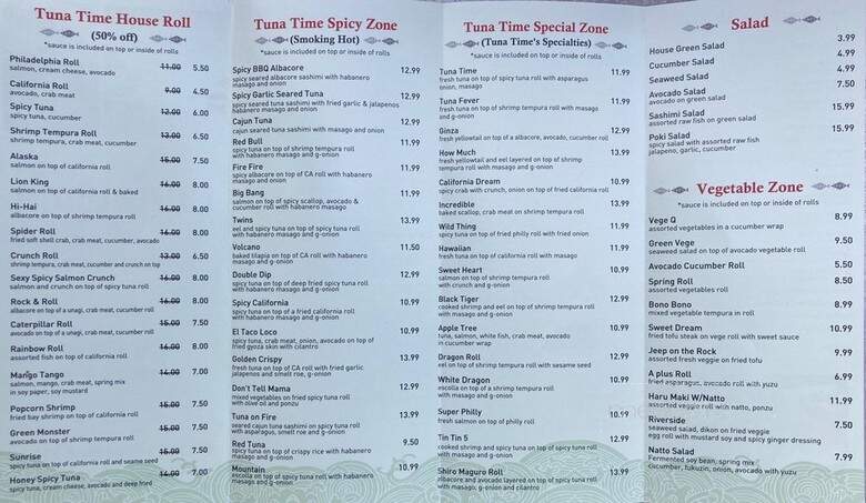 Tuna Time - Yucaipa, CA menu_pic