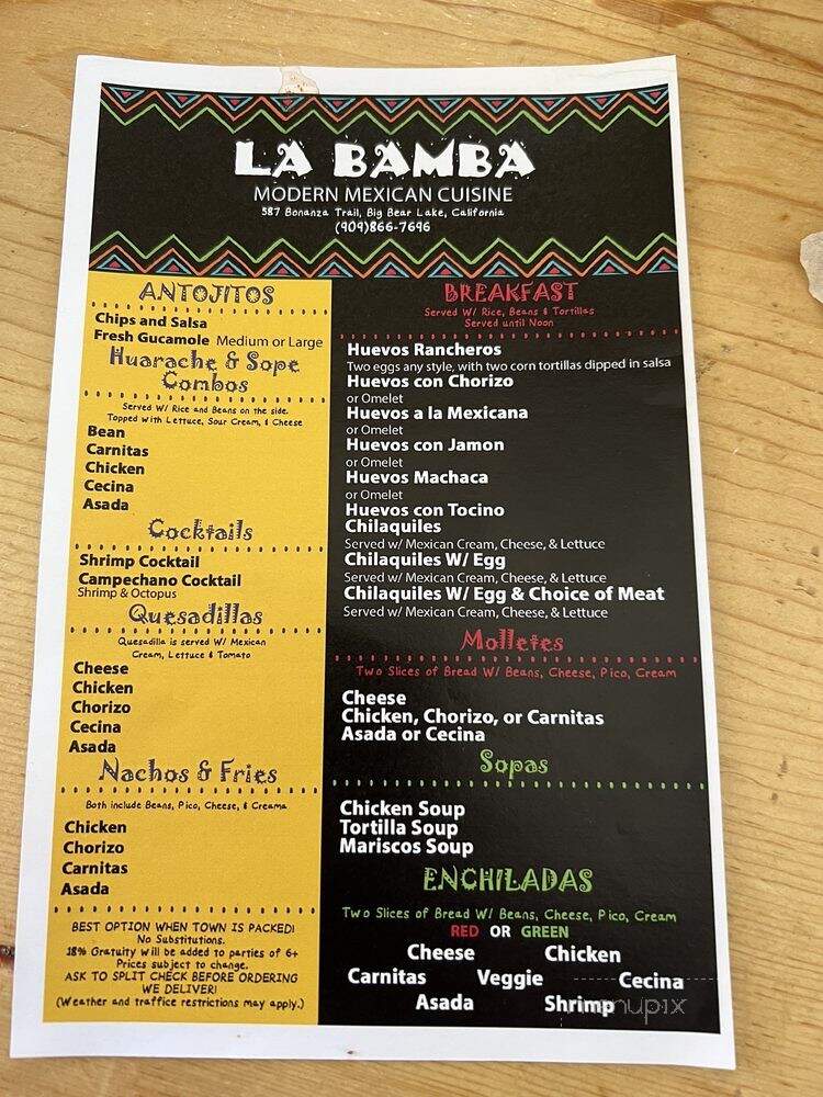 La Bamba Mexican Restaurant - Big Bear Lake, CA
