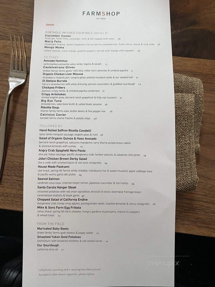 Farmshop - Santa Monica, CA menu_pic