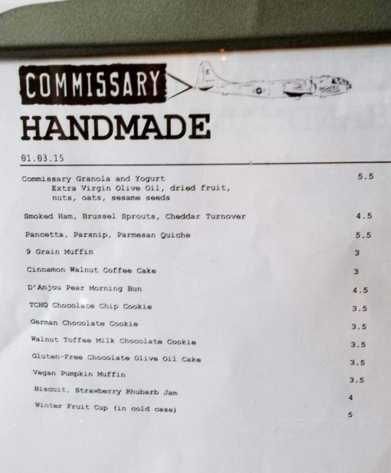 Coffee Commissary - West Hollywood, CA menu_pic