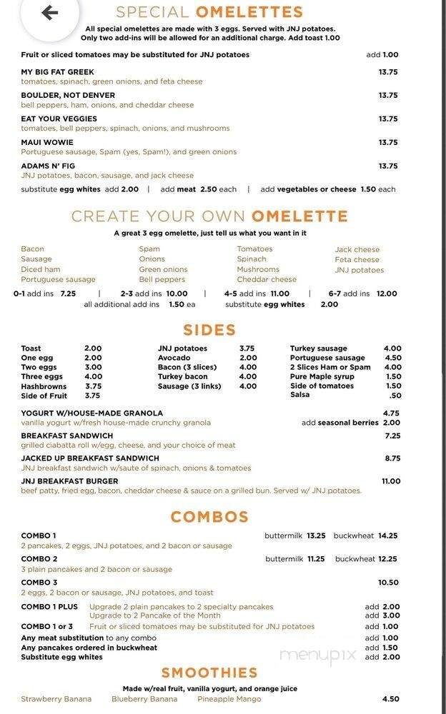 jacks N joe - Los Angeles, CA menu_pic