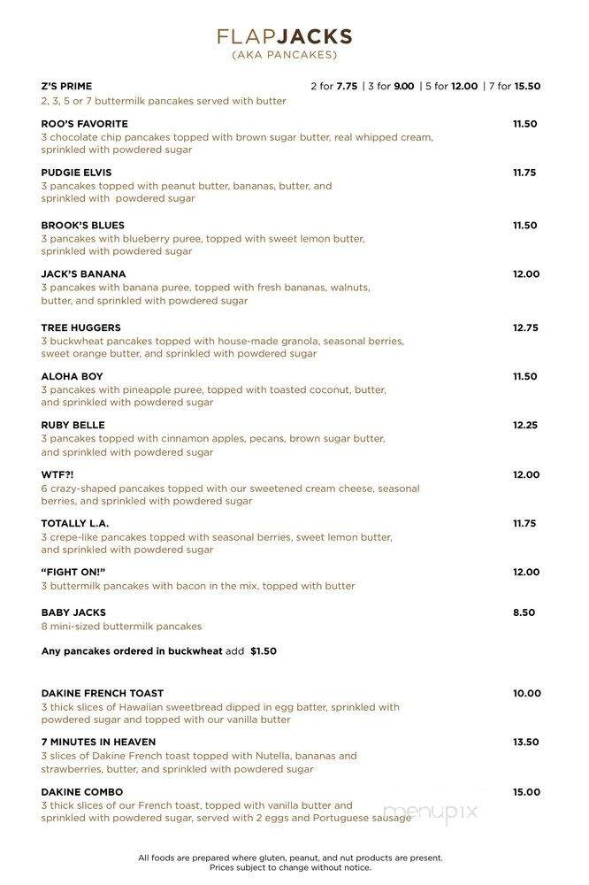 jacks N joe - Los Angeles, CA menu_pic