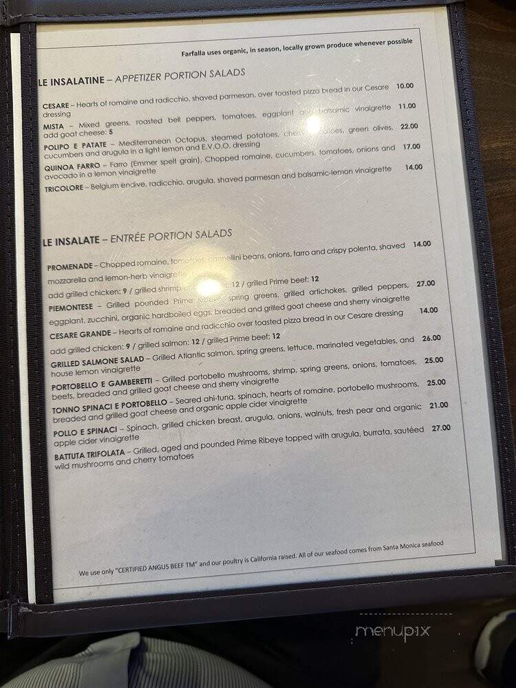 Farfalla Westlake - Thousand Oaks, CA menu_pic