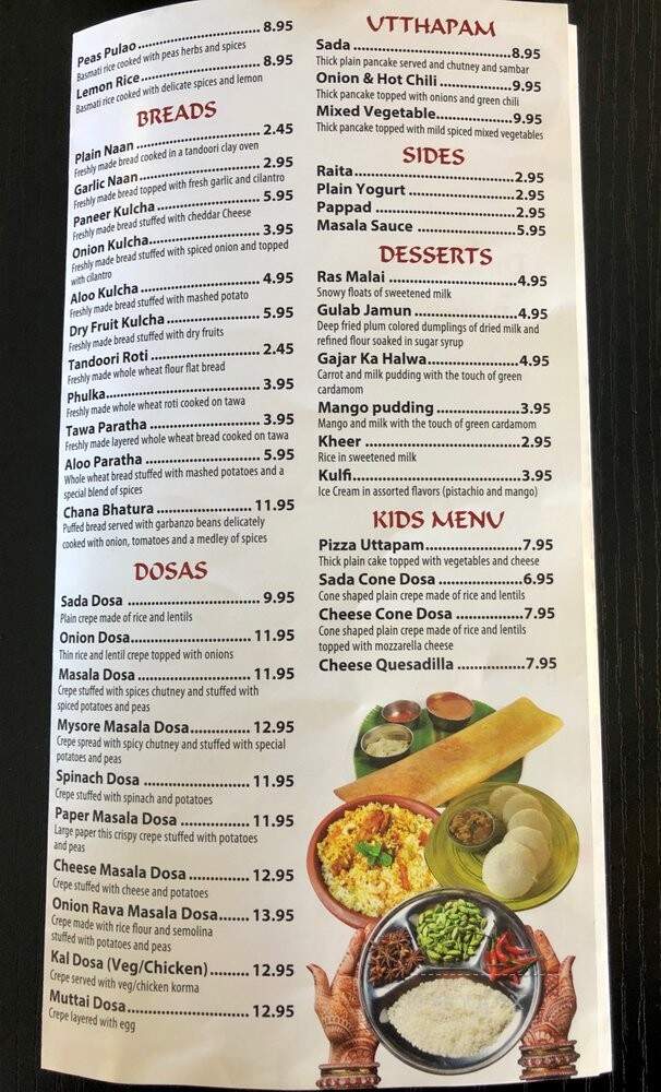 Dosa Express - Tustin, CA menu_pic