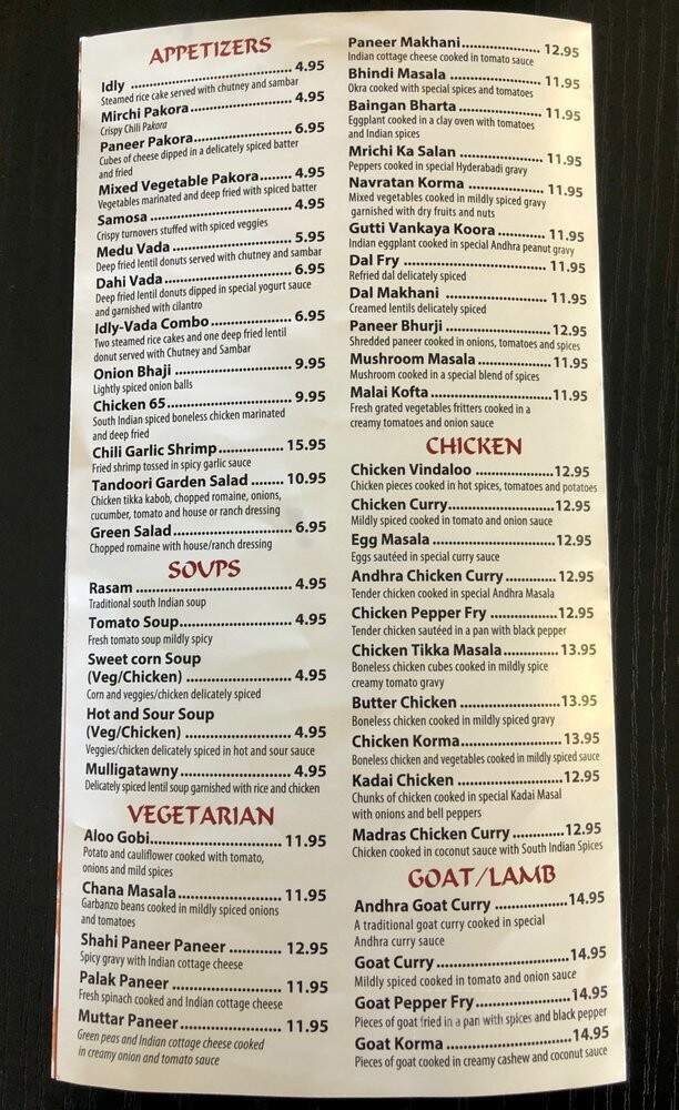 Dosa Express - Tustin, CA menu_pic