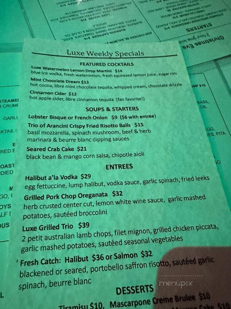 Luxe - Dana Point, CA menu_pic