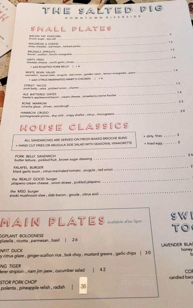 The Salted Pig - Riverside, CA menu_pic