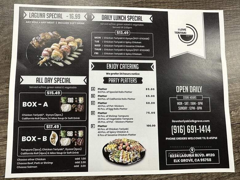 I Love Teriyaki - Elk Grove, CA menu_pic