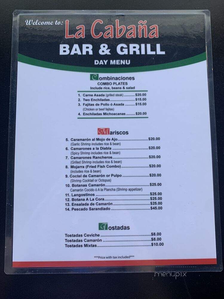 La Cabana - Sacramento, CA menu_pic
