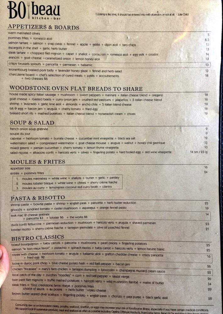 Bo-Beau Kitchen and Bar - San Diego, CA menu_pic
