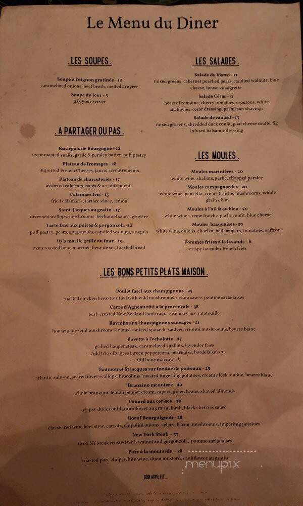 au Revoir - San Diego, CA menu_pic