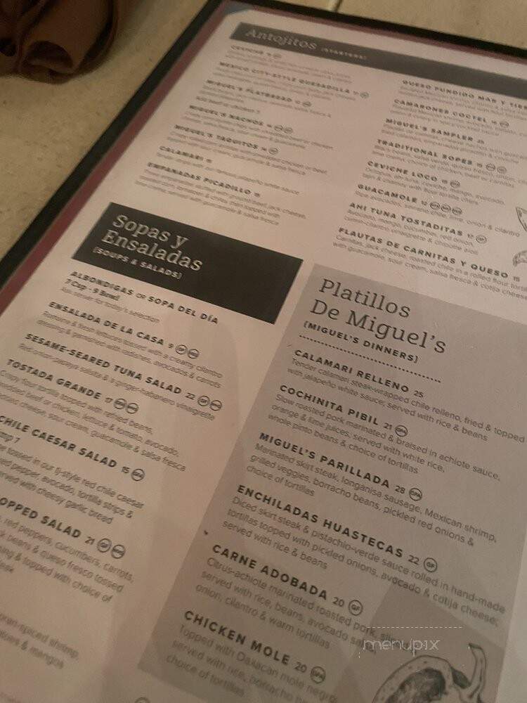 Miguel's - San Diego, CA menu_pic