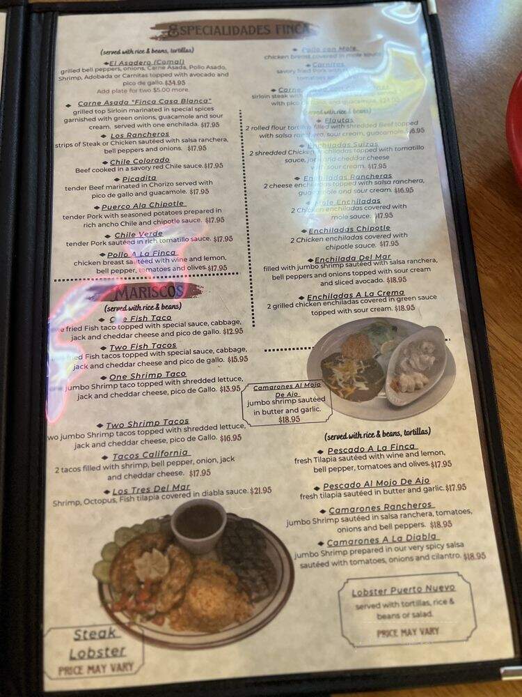 La Casa Blanca Mexican Restaurant - La Mesa, CA menu_pic