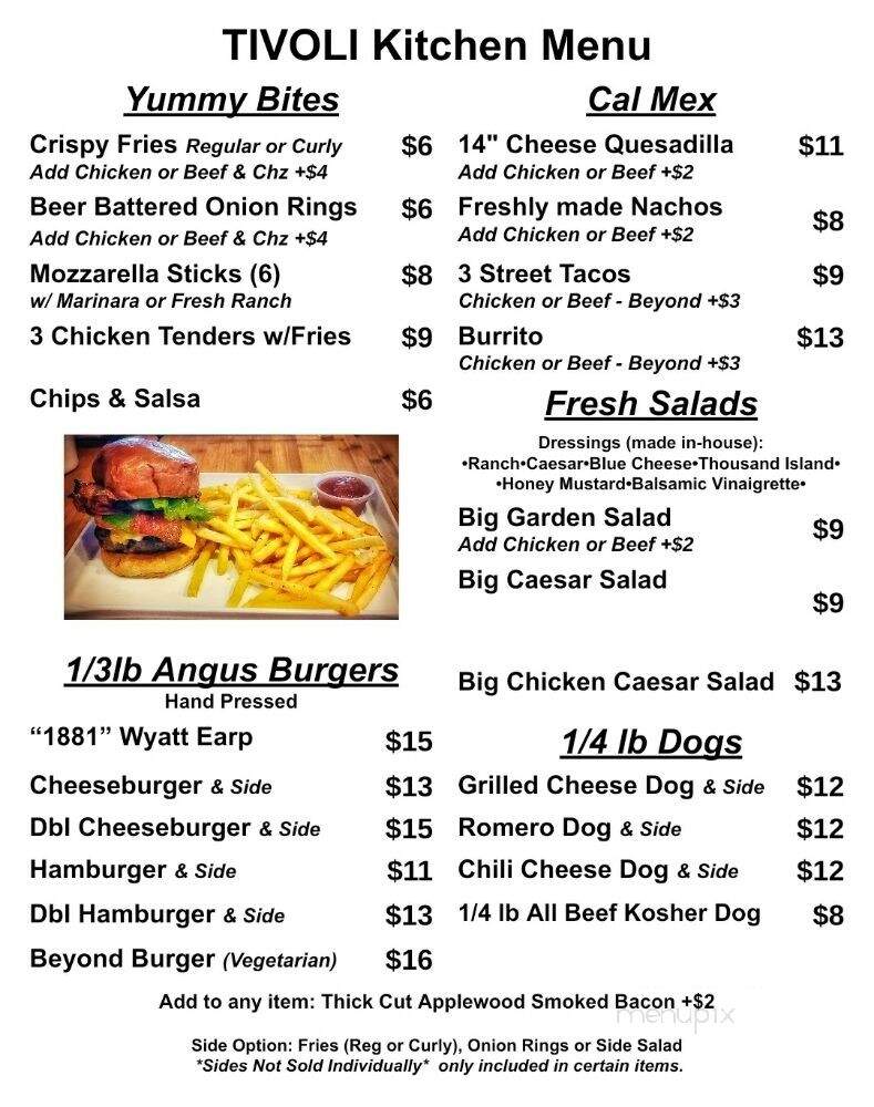 Tivoli Bar - San Diego, CA menu_pic