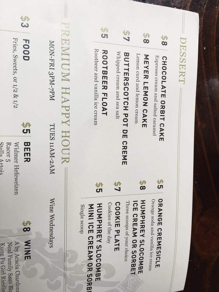 The Brixton - San Francisco, CA menu_pic