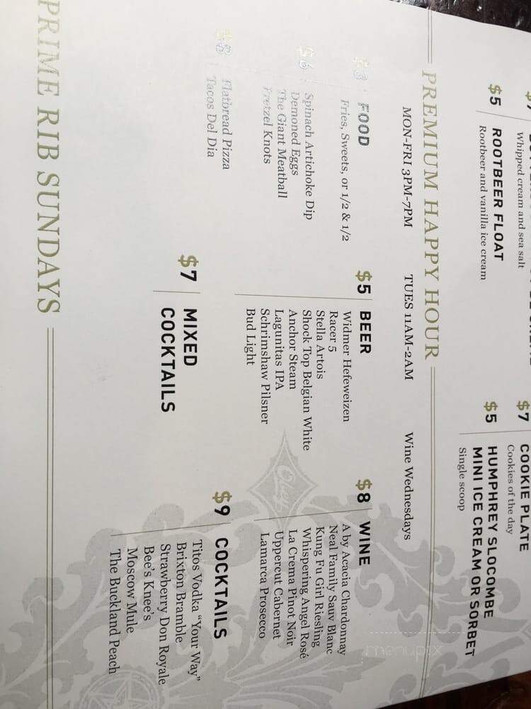 The Brixton - San Francisco, CA menu_pic
