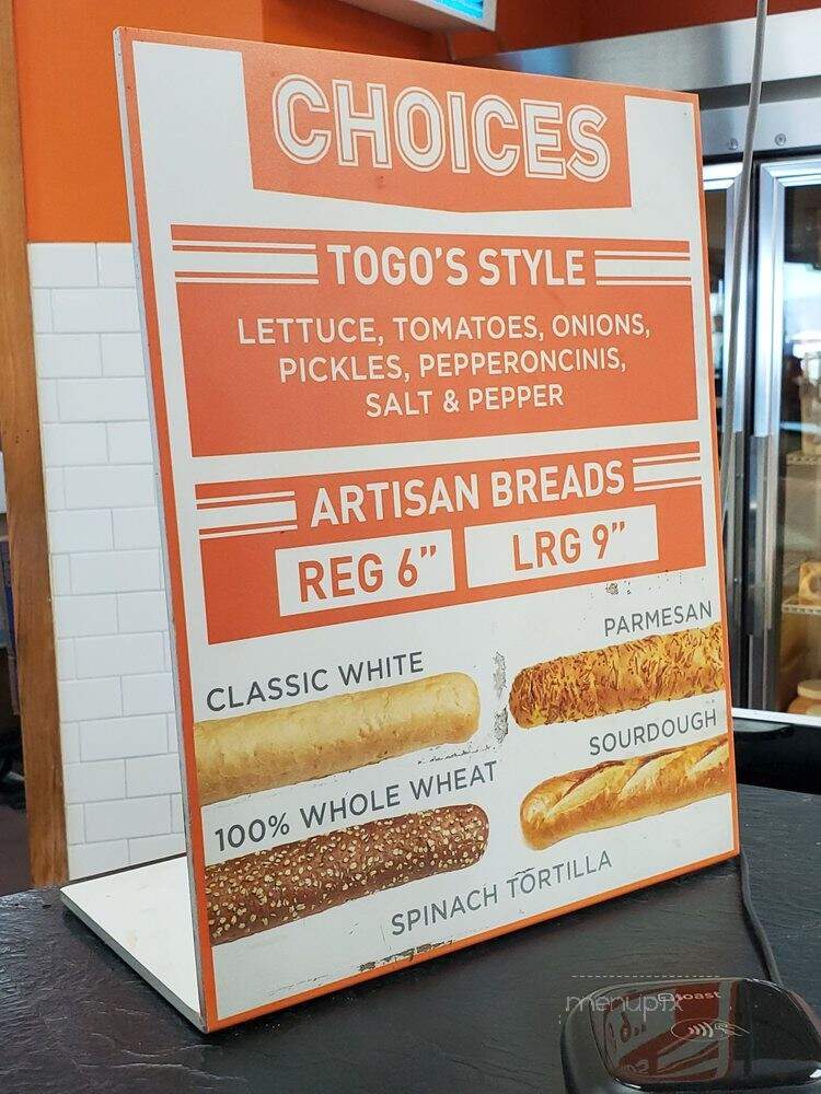 Togo's - Gilroy, CA menu_pic