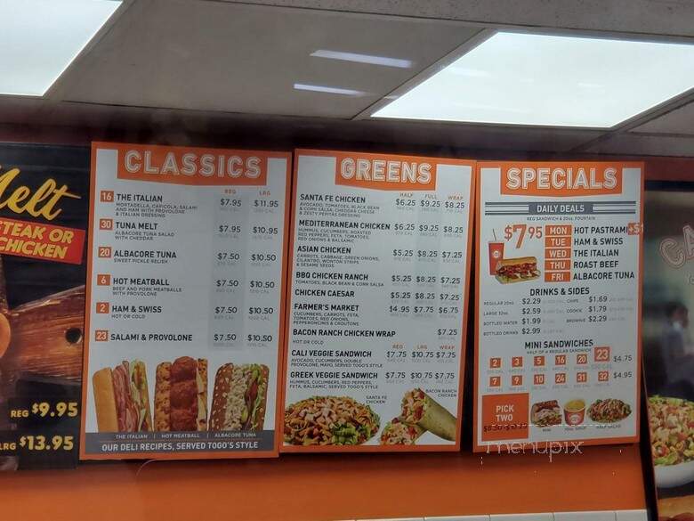 Togo's - Gilroy, CA menu_pic