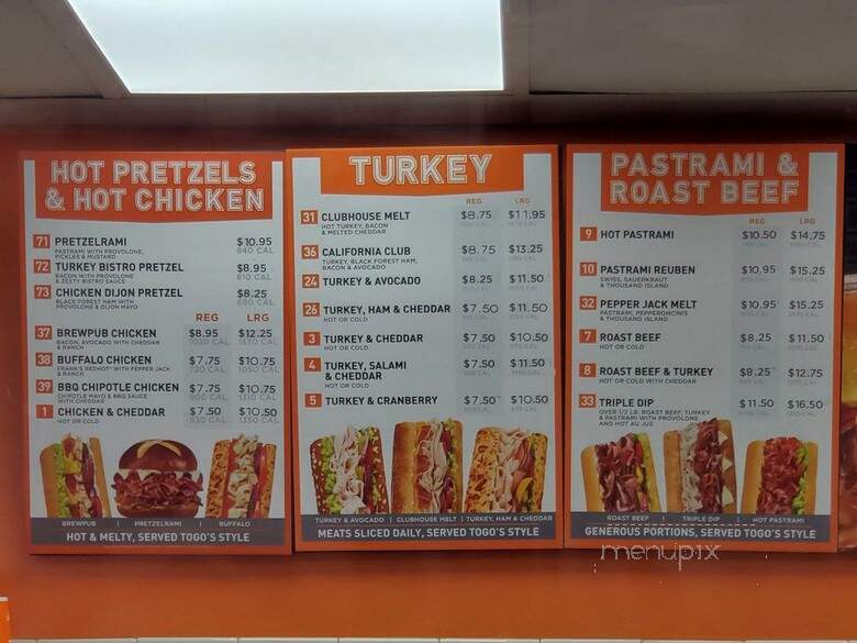 Togo's - Gilroy, CA menu_pic