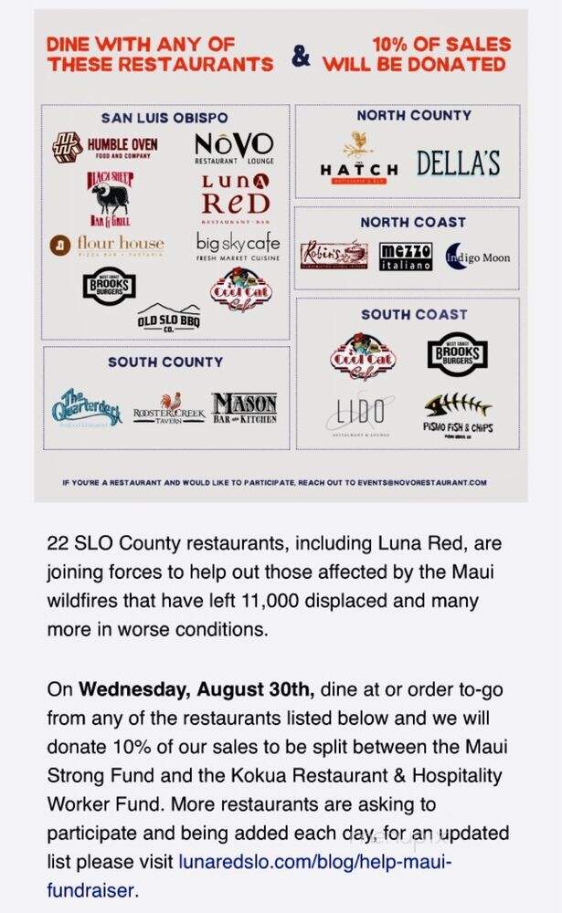 Luna Red - San Luis Obispo, CA menu_pic