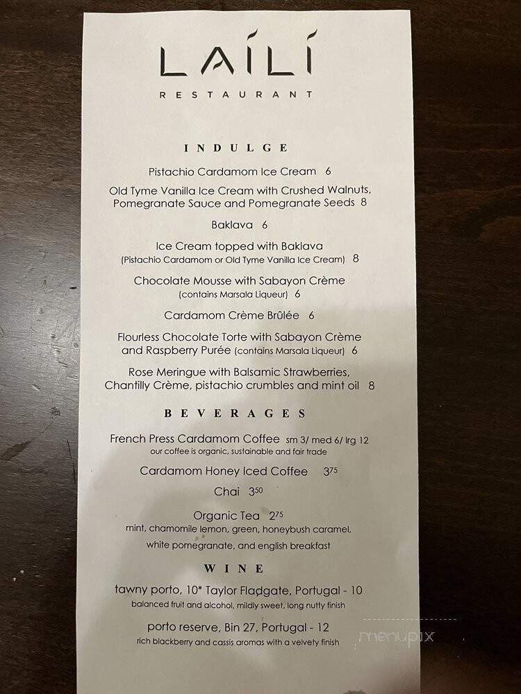 Laili - Santa Cruz, CA menu_pic