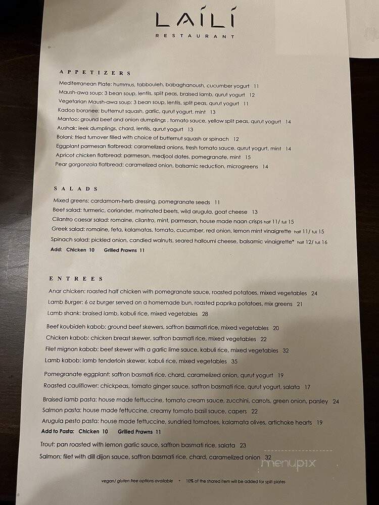 Laili - Santa Cruz, CA menu_pic
