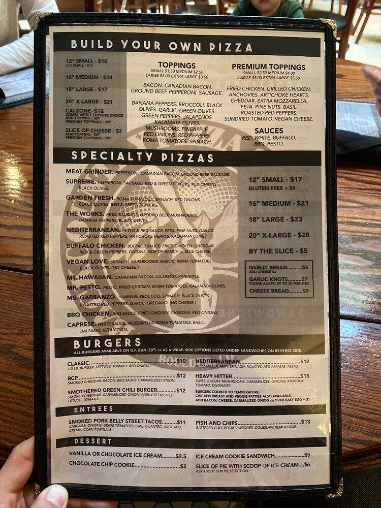 Backcountry Pizza Taphouse - Boulder, CO menu_pic