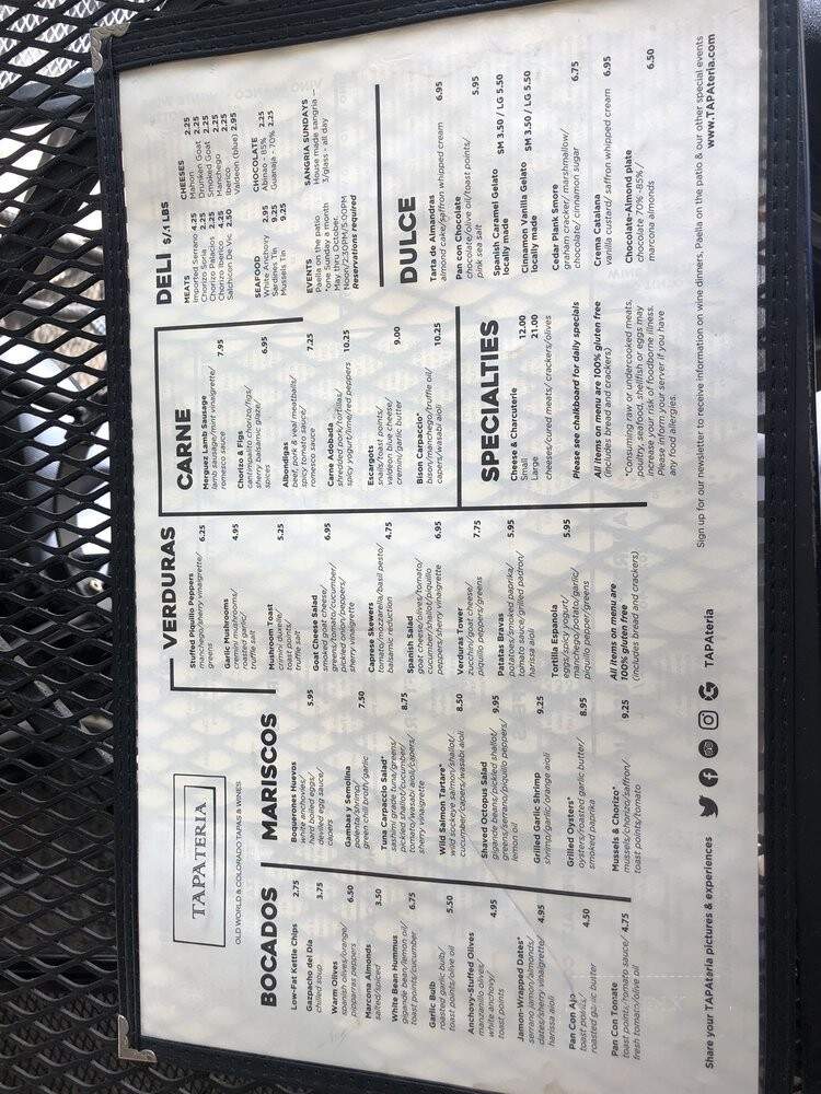 Tapateria - Colorado Springs, CO menu_pic