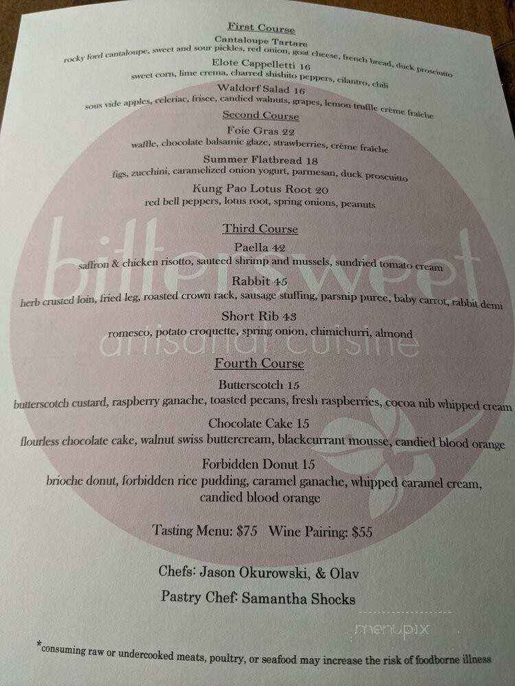 Bittersweet - Denver, CO menu_pic