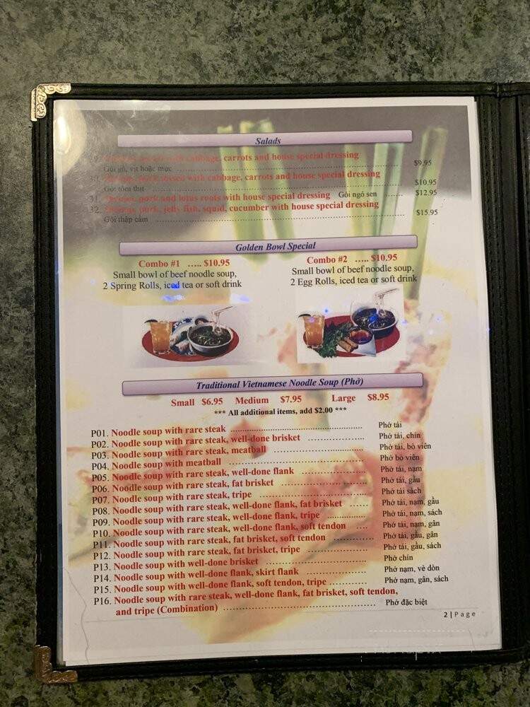 Golden Bowl Restaurant - Broomfield, CO menu_pic