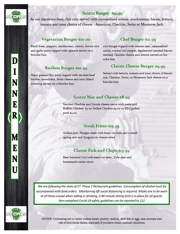 Scorzz Sports Bar Grill - Norwich, CT menu_pic