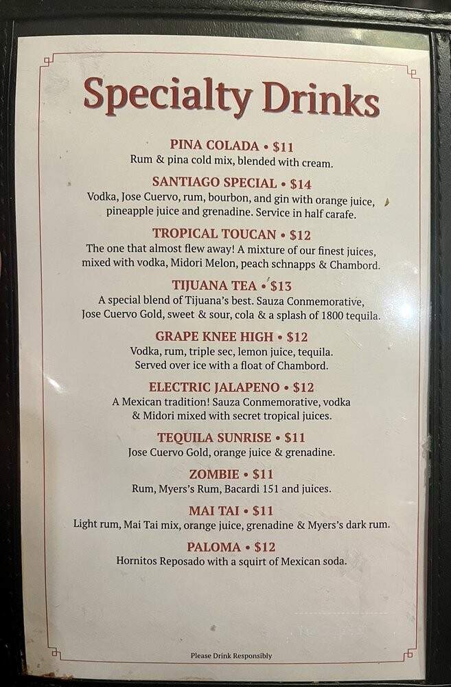 Puerto Vallerta - Newington, CT menu_pic
