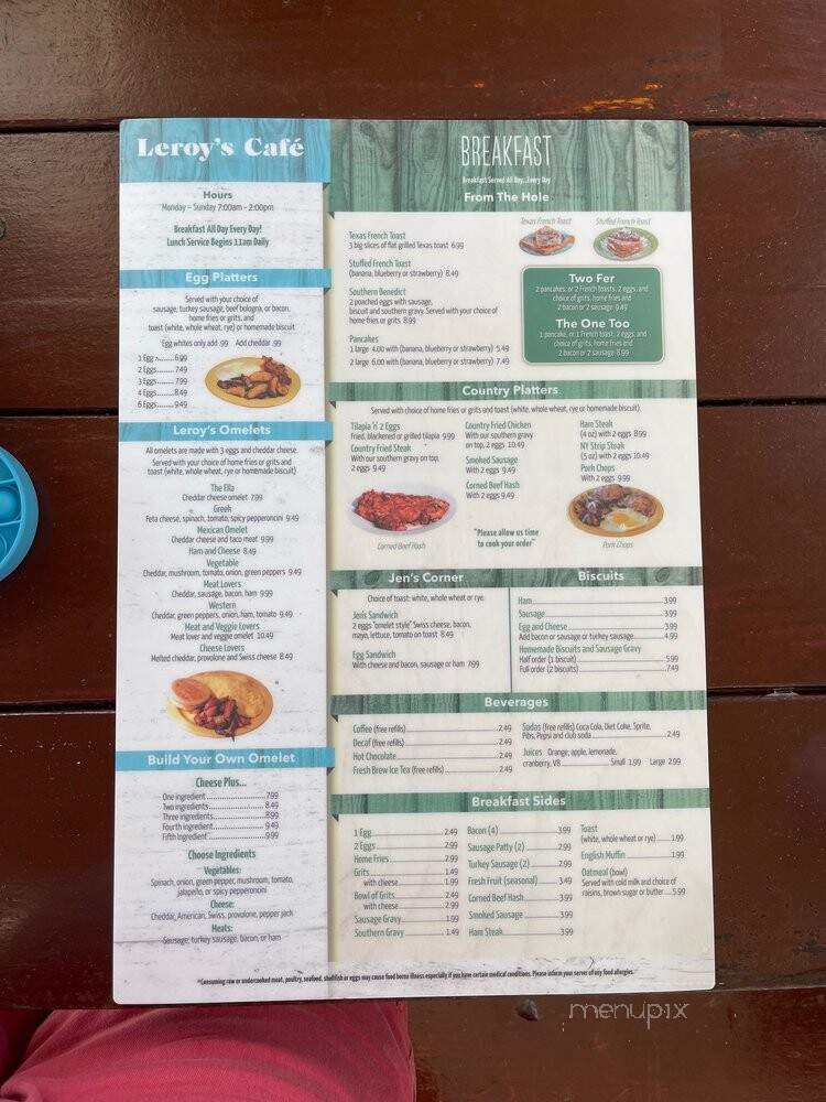 Leroy's Cafe - St Augustine, FL menu_pic