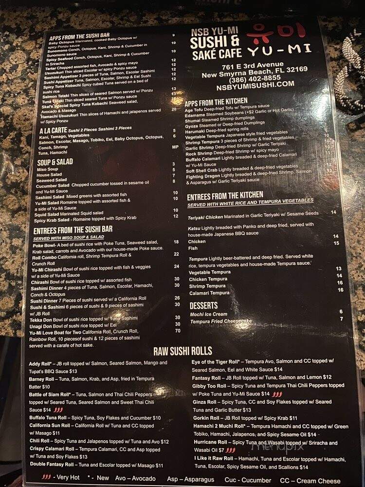 NSB Yu-mi - New Smyrna Beach, FL menu_pic